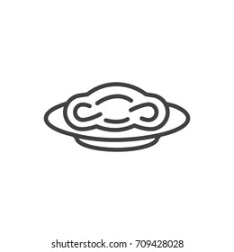 Isolated Spaghetti Outline Symbol On Clean Background. Vector Pasta Element In Trendy Style.