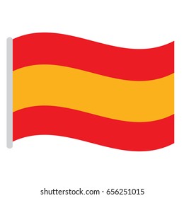 Isolated Spanish flag on a white background, Vector illustration
