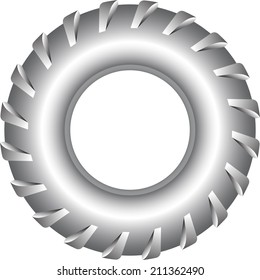 Isolated spare tire on your new off-road car.