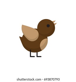 Isolated Sparrow Flat Icon. Bird Vector Element Can Be Used For Sparrow, Bird, Wing Design Concept.