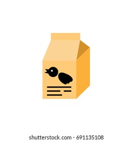 Isolated Sparrow Meal Flat Icon. Nutrition Box Vector Element Can Be Used For Bird, Food, Box Design Concept.