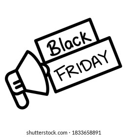 Isolated speaker with black friday labels - Vector