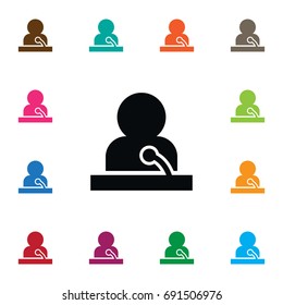 Isolated Speaker Man Icon. Microphone Vector Element Can Be Used For Speaker, Man, Microphone Design Concept.