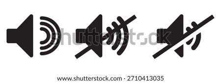 Isolated Speaker mute symbol, audio off sign, no sound volume control icon for graphic design