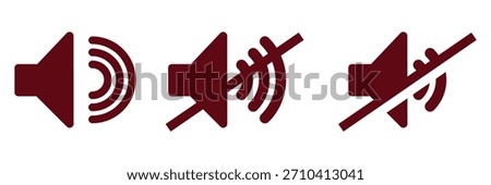 Isolated Speaker mute symbol, audio off sign, no sound volume control icon for graphic design