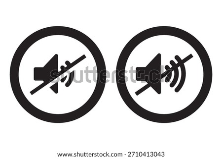 Isolated Speaker mute symbol, audio off sign, no sound volume control icon for graphic design