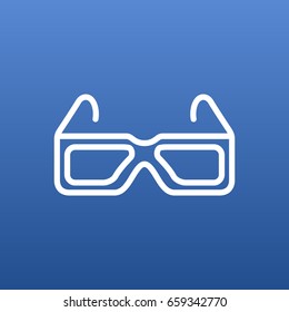 Isolated Spectacles Outline Symbol On Clean Background. Vector 3D Glasses Element In Trendy Style.