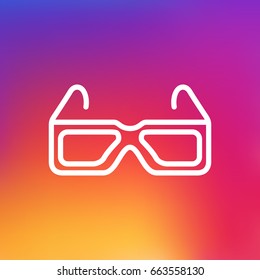 Isolated Spectacles Outline Symbol On Clean Background. Vector 3D Glasses Element In Trendy Style.