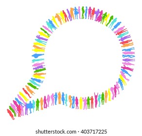 Isolated Speech Bubble made of Vector Silhouettes 