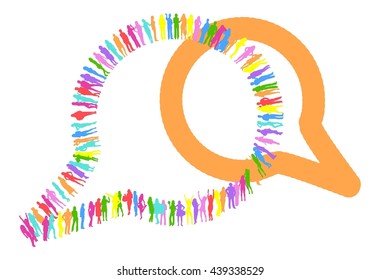 Isolated Speech Bubble made of Vector Silhouettes 