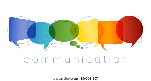 
Isolated Speech bubble with rainbow colors. Communication and network concept. Text communication. Online community. Friends chatting. Contacts and online marketing. Vector