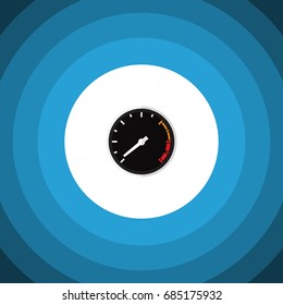 Isolated Speedometer Flat Icon. Tachometr Vector Element Can Be Used For Speedometer, Tachometr, Speed Design Concept.