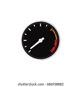 Isolated Speedometer Flat Icon. Tachometr Vector Element Can Be Used For Speedometer, Tachometr, Speed Design Concept.
