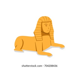 Isolated Sphinx in flat style, vector design 