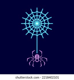 Isolated spider neon hallowen vector illustration