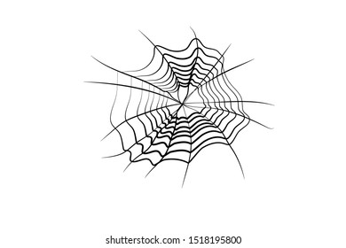 
Isolated spider web in black on a white background. vector. illustration