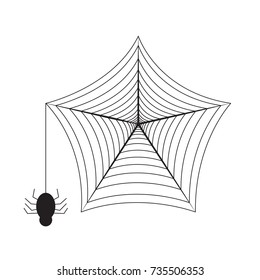 Isolated spider web on a white background, Vector illustration