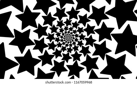 Isolated spiral of stars on a white background. Design Element.