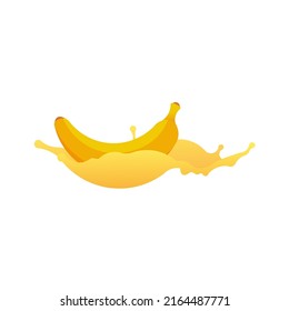 Isolated splash banana simple vector logo design