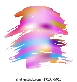 Isolated Splash on White Backdrop. Sale Banner Brushstroke. Gradient Paintbrush. Proton Purple Abstract Fluid Splash.  Vector Brush Stroke. Watercolor Textured Background.