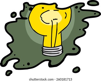 Isolated splattered idea as light bulb cartoon