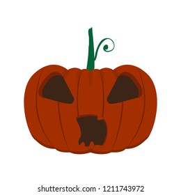 Isolated spooky halloween pumpkin. Vector illustration design