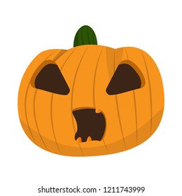 Isolated spooky halloween pumpkin. Vector illustration design