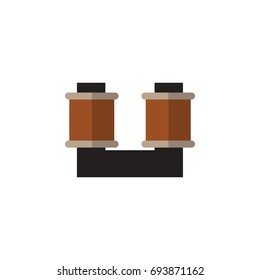 Isolated Spool Flat Icon. Coil Copper Vector Element Can Be Used For Spool, Coil, Copper Design Concept.