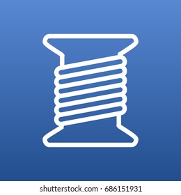 Isolated Spool Outline Symbol On Clean Background. Vector Bobbin Element In Trendy Style.