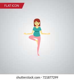 Isolated Sport Flat Icon. Pose Vector Element Can Be Used For Fitness, Pregnant, Woman Design Concept.