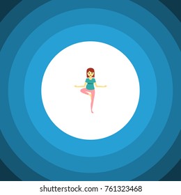 Isolated Sport Flat Icon. Pose Vector Element Can Be Used For Fitness, Pregnant, Woman Design Concept.
