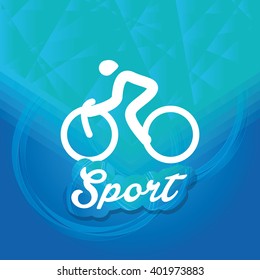 Isolated sport icon with text on a blue background