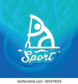 Isolated sport icon with text on a blue background