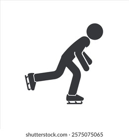 Isolated sport pictogram man ice skating, snow skate icon sign