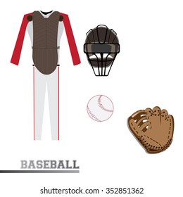Isolated sport uniform and some baseball elements