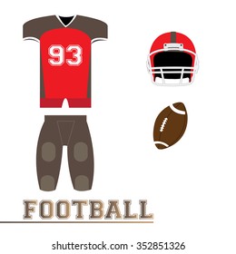 Isolated sport uniform and some football elements