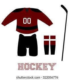 Isolated sport uniform and some hockey elements