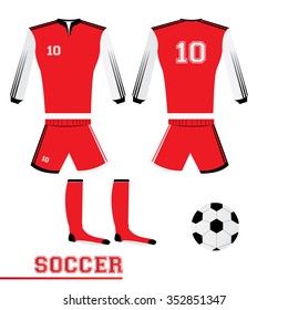 Isolated sport uniform and some soccer elements