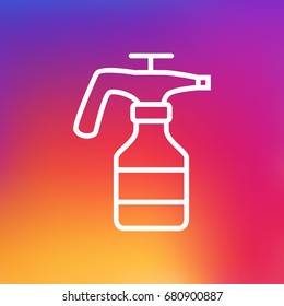 Isolated Spray Bottle Outline Symbol On Clean Background. Vector Atomizer Element In Trendy Style.