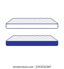 Isolated Spring Bed or Foam Mattress Icon Illustration Vector