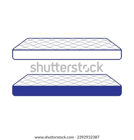 Isolated Spring Bed or Foam Mattress Icon Illustration Vector
