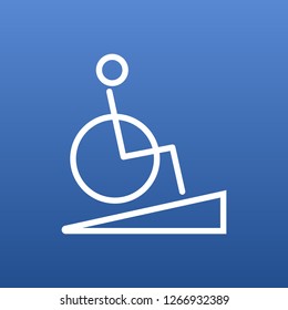 Isolated springboard icon line symbol on clean background. Vector ramp element in trendy style.