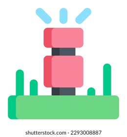 Isolated sprinkler in flat icon on white background. Farming, gardening, spring, summer