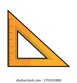 Isolated square ruler icon. School supplies icon - Vector