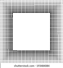 Isolated square style halftone black and white frame
