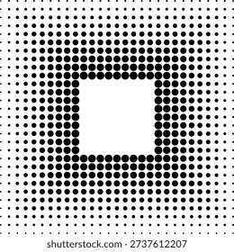 Isolated square style halftone black and white frame