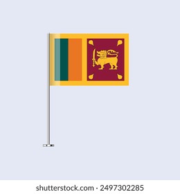 Bandera de mesa aislada de Sri Lanka en el poste, diseño de Vector de bandera de Sri Lanka para impresión y Web