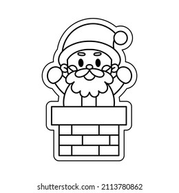 Isolated st clauss draw merry christmas decorative sticker illustration