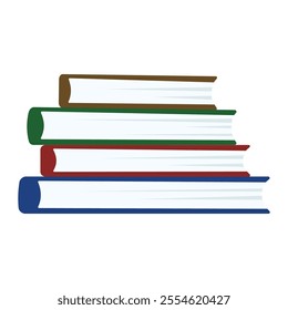 Isolated Stack of colored books in flat style. Book icon