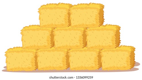 Isolated stack of straw illustration